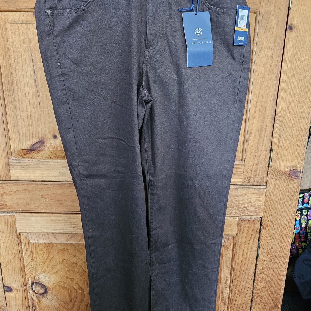 Womens Bandolino 16W Brown Striaght Leg Jeans Stretch